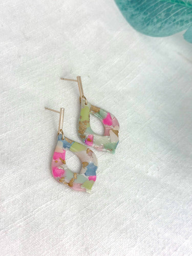 Jordan Dangle Earrings: Magenta & lime