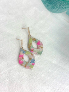 Jordan Dangle Earrings: Magenta & lime