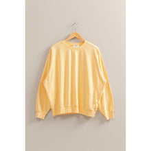 Drop Shoulders Relaxed Crew Neck Sweatshirt: SUNFLOWER