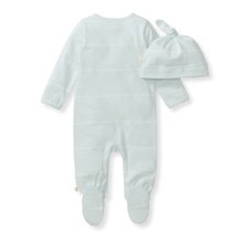 Baby Boy Blue Stripe Jumpsuit & Hat Set: 3-6M