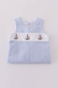 Premium Blue Sailboat Embroidery JonJon