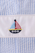 Premium Blue Sailboat Embroidery JonJon