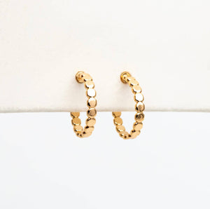 The Ali gold plated dainty hoop studs- hypoallergenic