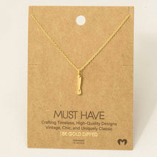 Gold Dipped Bubble Letter Pendant Necklace: I