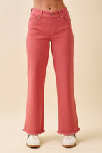 Wide Leg Raw Hem Denim Pants