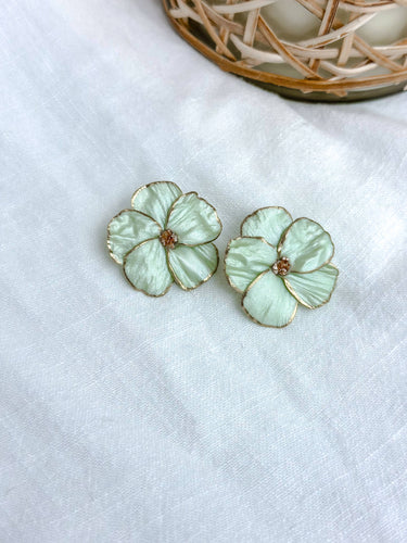 Poppy Statement Studs: Keylime