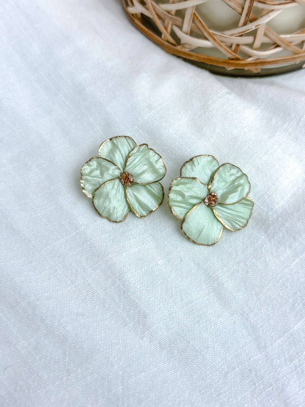 Poppy Statement Studs: Keylime