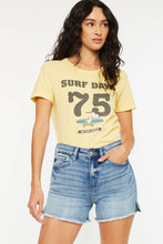 High Rise Side Slit Denim Shorts