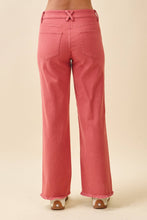 Wide Leg Raw Hem Denim Pants