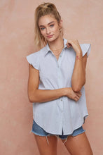 Flutter Sleeve Button Down Shirt