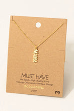 Gold Dipped Flat Mama Pendant Necklace
