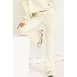 Mid-Rise Flare Lounge Pants - Ivory