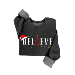 HOLIDAY BELIEVE GLITTER MINERAL SWEATSHIRT