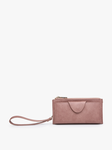 WL0004RF Kyla RFID Wallet w/ Snap Closure: Dark Rose