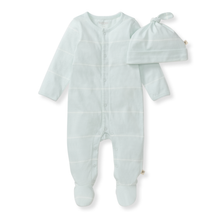 Baby Boy Blue Stripe Jumpsuit & Hat Set: 3-6M
