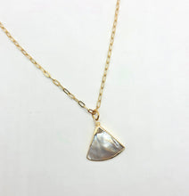 Mother of Pearl Fan Fendant Necklace