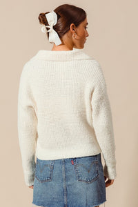 Fluffy Micro Soft Textured Sweater Top