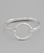 Circle Link Bangle - Silver