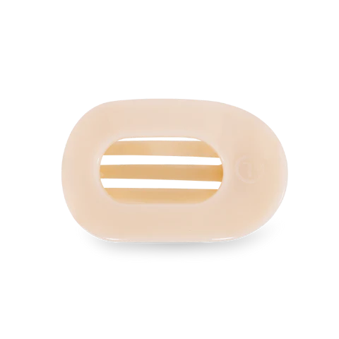 Almond Beige Small Flat Round Hair Clip