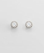 Round Bezel CZ Studs