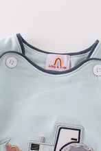 Green Excavator Applique Boy Bubble