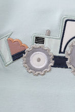 Green Excavator Applique Boy Bubble