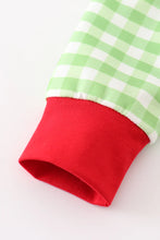 Green Christmas Grinch Ruffle French Knot Girl Romper