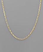 4mm Brass Paperclip Chain Necklace