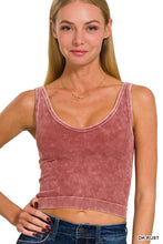 2Way Washed Rib Tank Top (Rust)