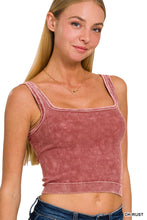 2Way Washed Rib Tank Top (Rust)