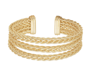 Matte Gold 3 Ponytail Link Cuff Bracelet