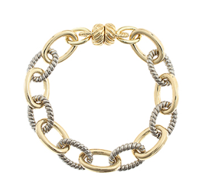 Two-Tone Oval Link Chain Bracelet