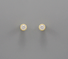 Cubic Zirconia 14k Dipped Circle Studs