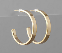 30mm 14k Gold Dipped Flat Hoop Earrings