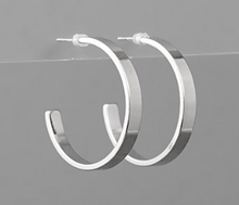30mm 14k Gold Dipped Flat Hoop Earrings