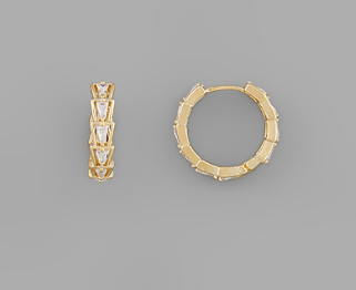 Gold Dipped Crystal Huggie Hoops