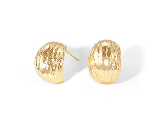 Gold Dipped Wide C Shape Brass Hoops