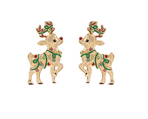 Christmas Deer & Lights Earrings