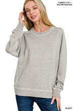 French Terry Pigment Dye & Enzyme Washing Pullover - Sleet