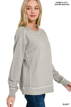 French Terry Pigment Dye & Enzyme Washing Pullover - Sleet