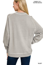 French Terry Pigment Dye & Enzyme Washing Pullover - Sleet