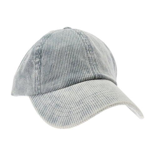 CC Beanie Stonewashed Corduroy Criss Cross High Pony Ball Cap - Teal Grey