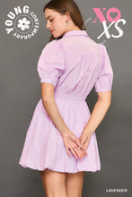 Puff Sleeve Smocked Waist Mini Dress