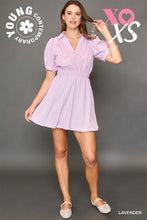Puff Sleeve Smocked Waist Mini Dress