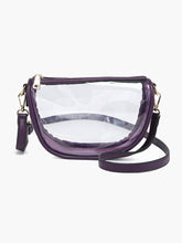 Peyton Clear Banana Crossbody Bag: Black