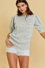 PUFF SLEEVE KNIT SWEATER TOP