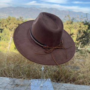 Fashion Classic Wide Brim Suede Hat - Rust