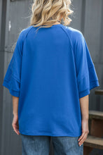 Oversized Relaxed Fit Terry Top: NAVY / L