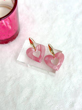 Camille Heart Drop Earrings: Pearl