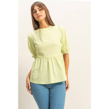 Puff Sleeve Open Back Top